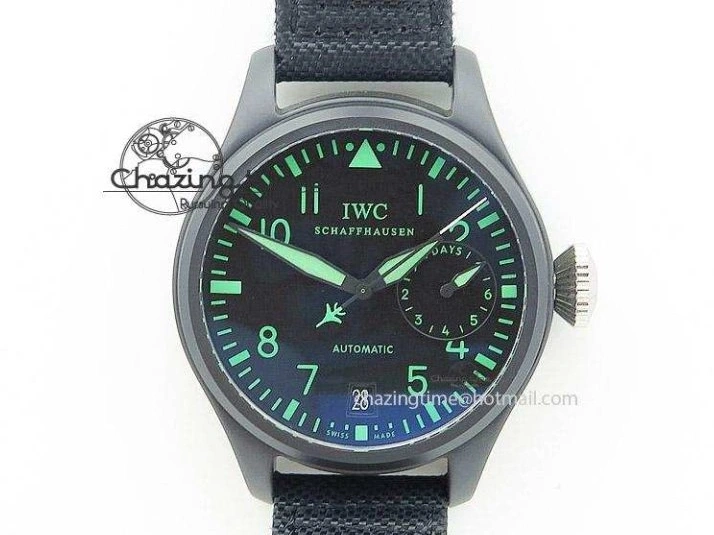 MIROTIME 0821 Classic PILOT IW389001 ZF 1:1 Best Edition Ceramic Case Green Dial on Green Nylon Strap A7750 (Function Same As Genuine) 7160
